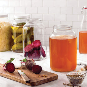 Paksh Novelty 2-pack glass jar setup with wide mouths for easy filling.