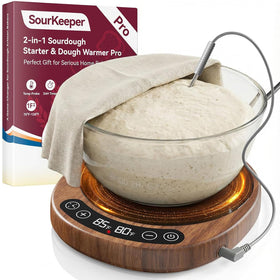 Pakusane SourKeeper warming base supporting jars for steady sourdough proofing.