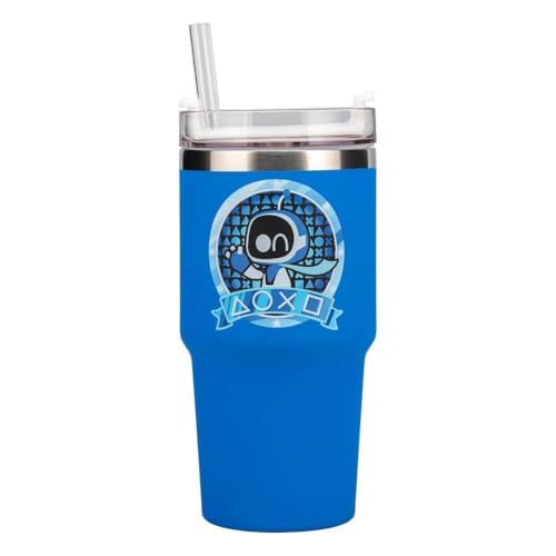 Paladone Astro Bot Cup three-in-one lid demonstrates versatile sealing and sipping.