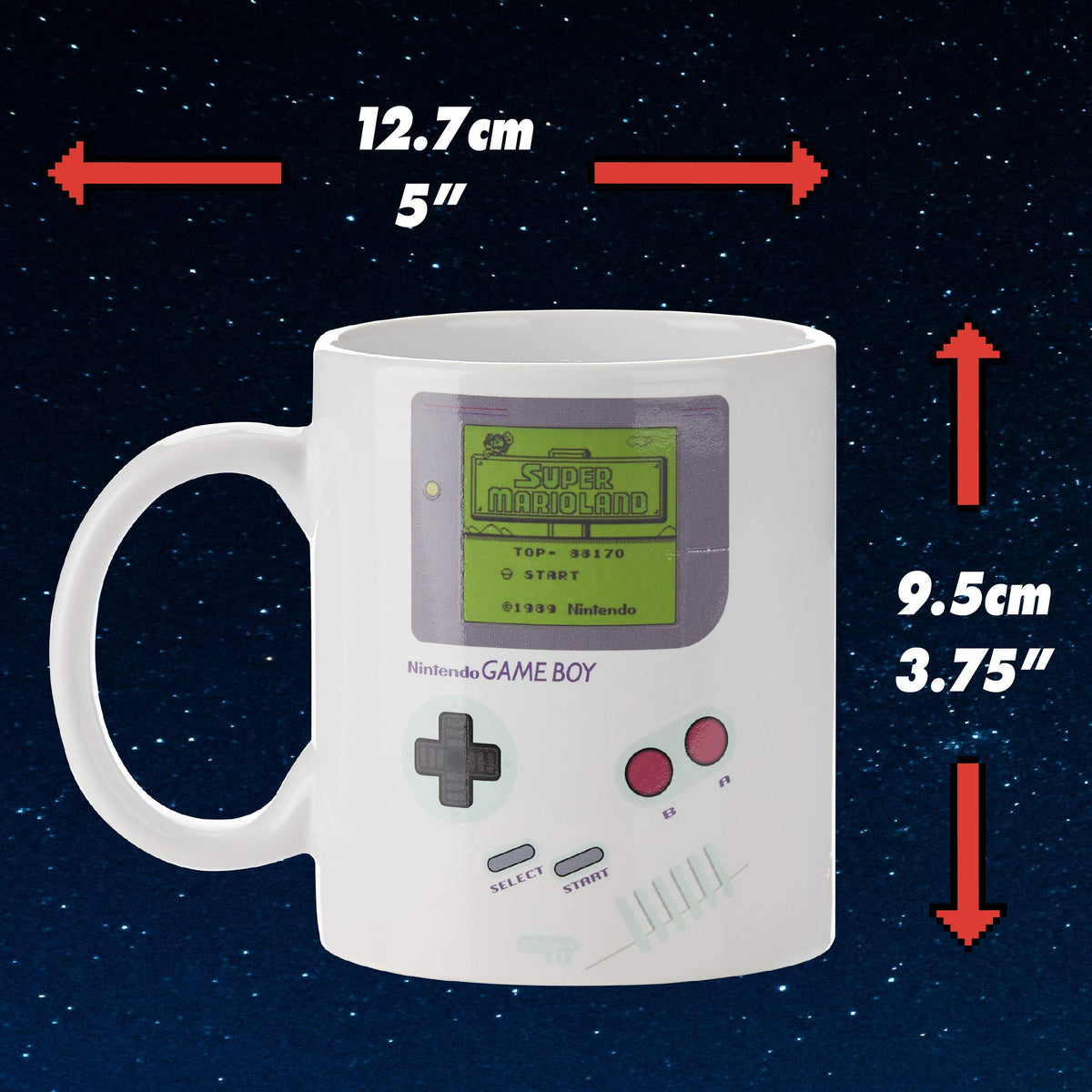 10 oz Paladone Gameboy mug with a retro design and versatile use.