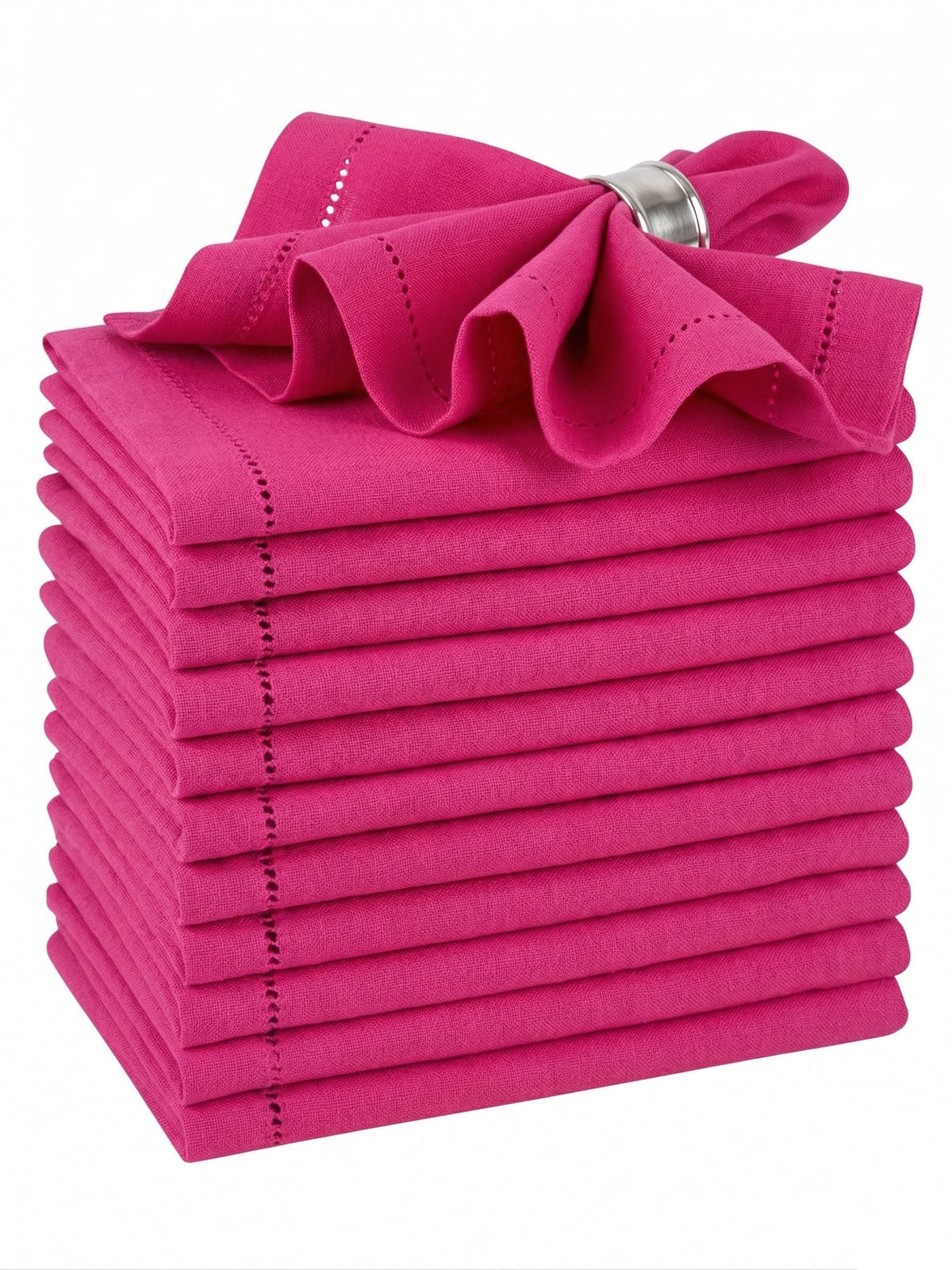 Palisa hot pink cotton napkins 18x18 ready for elegant table settings and daily use.