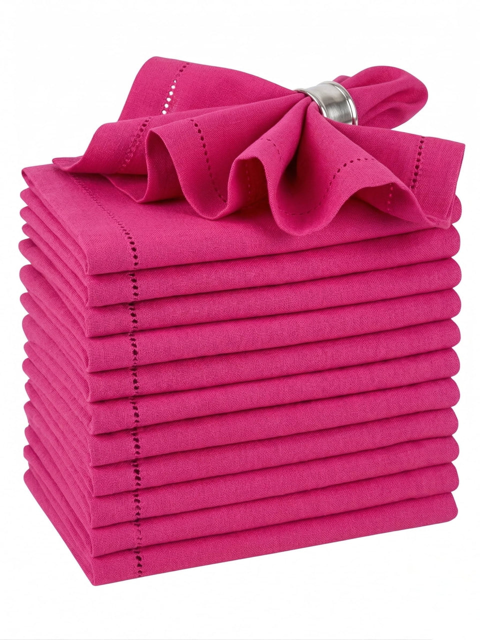 Palisa hot pink cotton napkins 18x18 ready for elegant table settings and daily use.