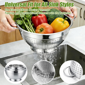 Palksky 9-inch colander for washing vegetables and grains efficiently