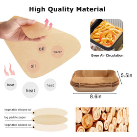 Palksky air fryer paper rectangular pack highlights 100-count convenience for quick meals