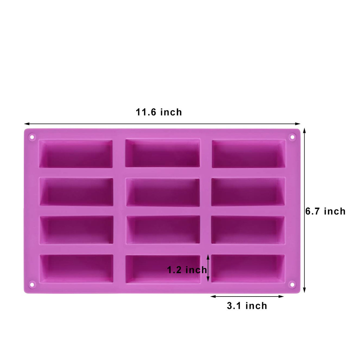 Palksky rectangle mold with 3-inch cavities for portion-controlled servings.