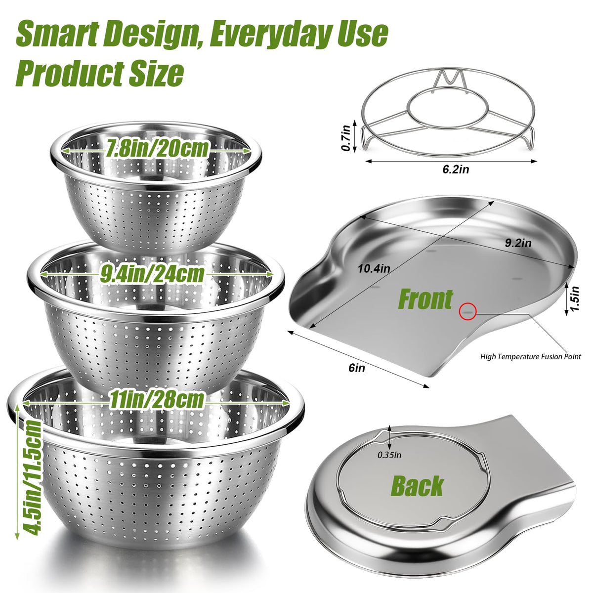 Palksky raised base for safer pasta draining away from steam