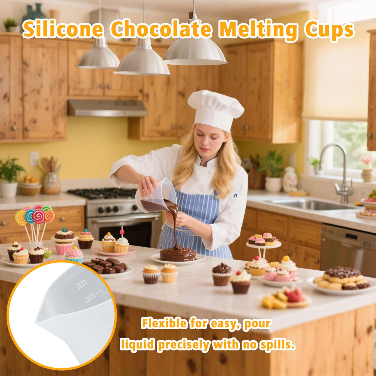 Palksky silicone spatula set with flexible edges for clean bowls
