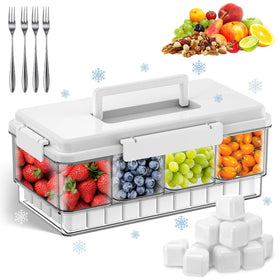 Palksky Snackle Box with ice pack bottom cooling compartment keeps snacks fresh