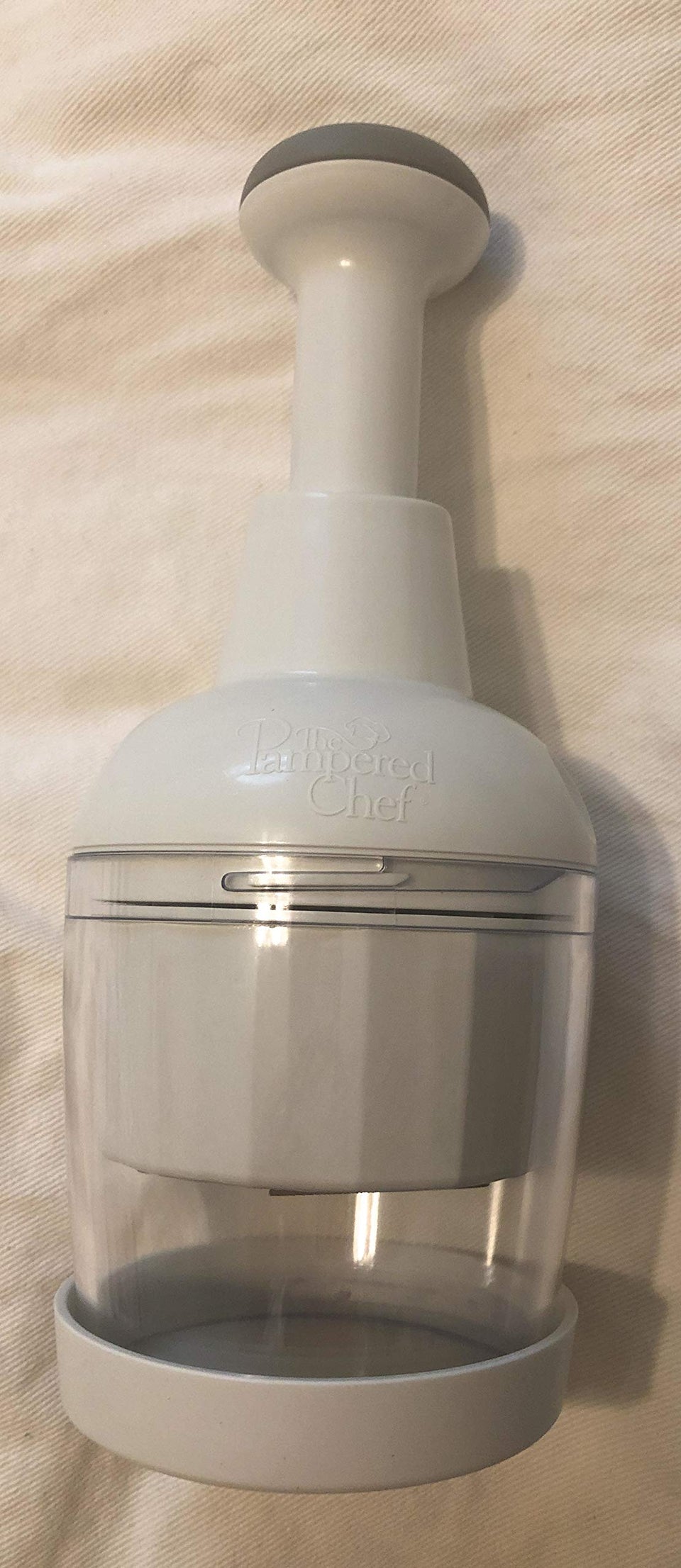 Pampered Chef food chopper white for quick, even dicing of onions and more
