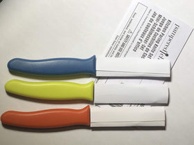Pampered Chef paring knives on countertop ready for quick kitchen prep