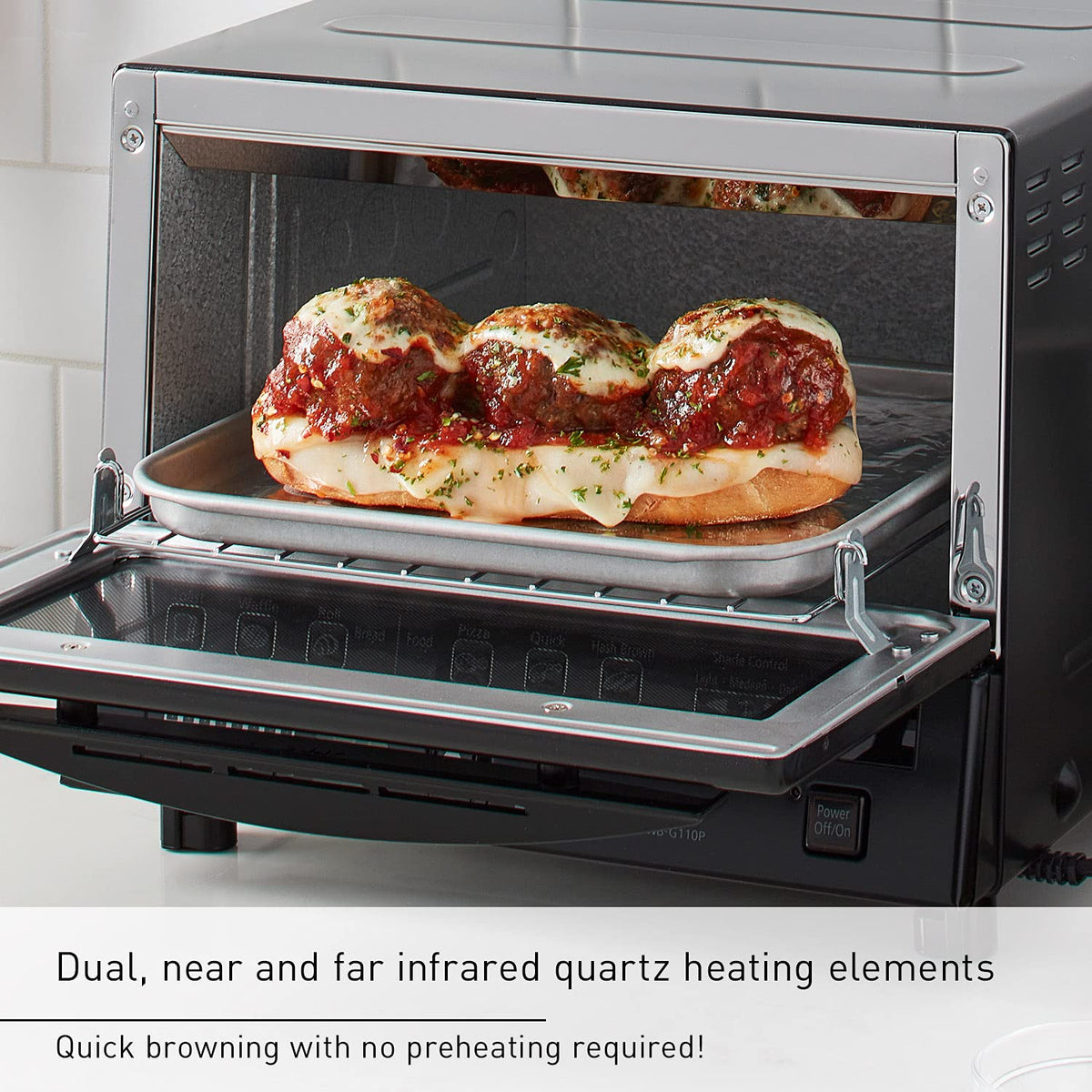 Panasonic FlashXpress digital timer enables precise control for meals.