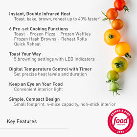 Panasonic FlashXpress inside view with dual infrared heating for fast cooking.