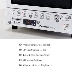 Panasonic FlashXpress control panel emphasizes precise time and temperature control.