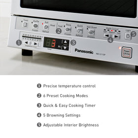 Panasonic FlashXpress digital timer for precise cooking durations.