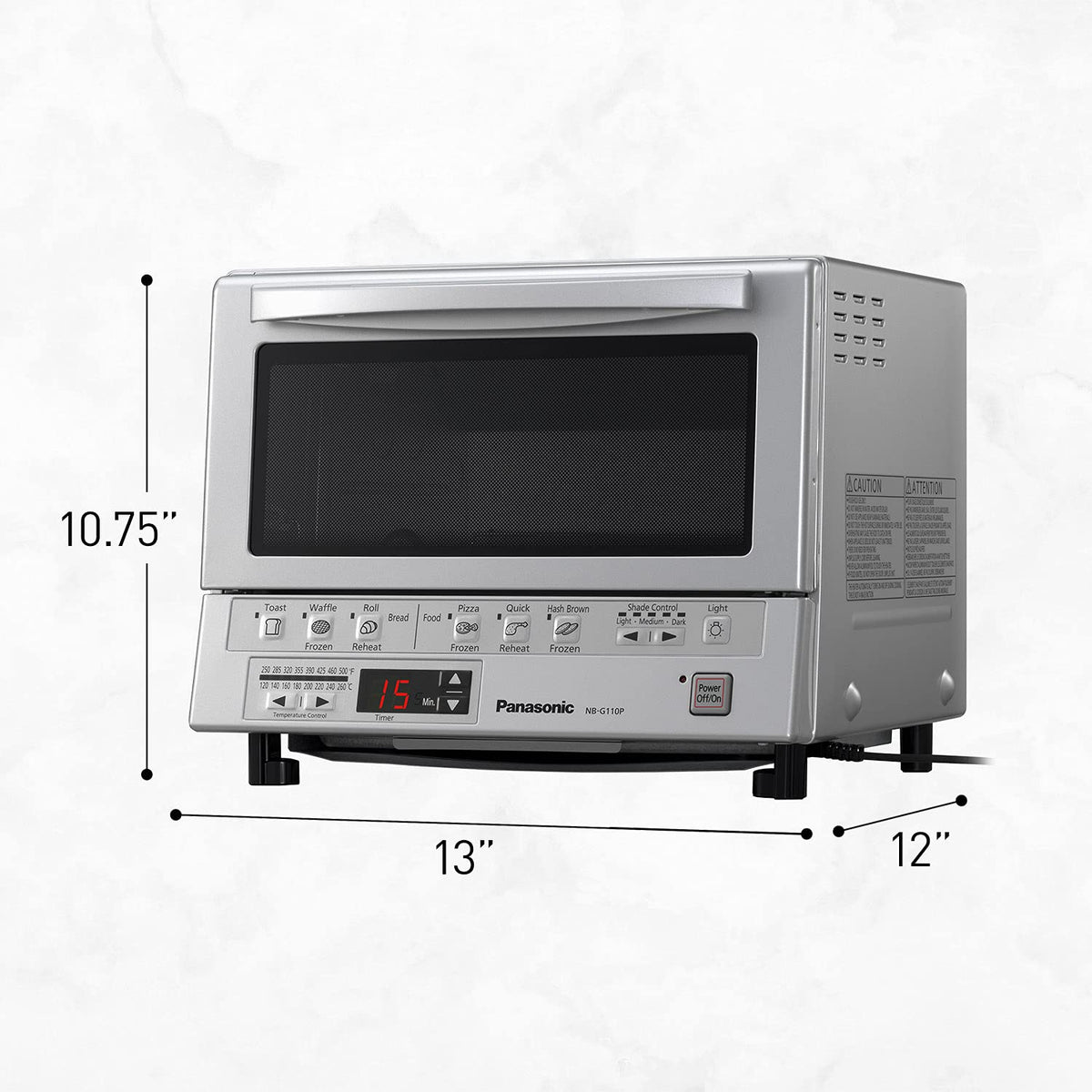 Panasonic FlashXpress fits a 9-inch pizza for easy meals.
