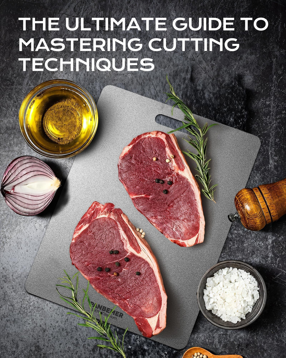 Panbemer titanium cutting board set of three sizes for any kitchen task