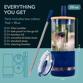 Pandaloo bamboo lid on glass cup showcasing eco-friendly design
