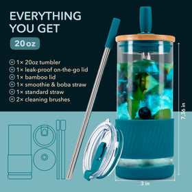 Pandaloo bamboo lid glass cup ready for tea or hot beverages.