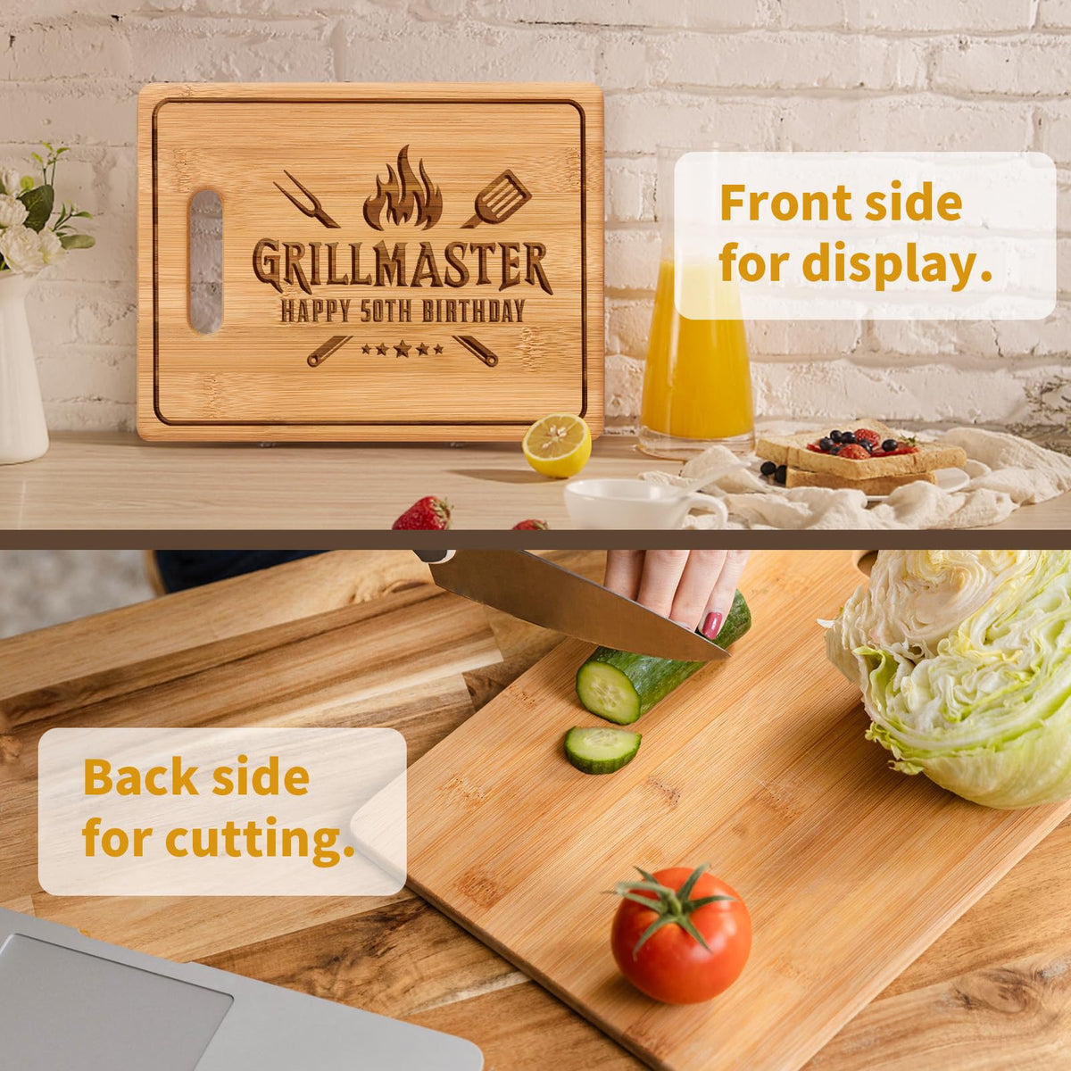 Pandasch decorative display cutting board doubles as stylish home decor.