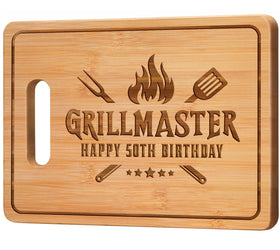 Pandasch grillmaster engraving on the cutting board for stylish meal prep.