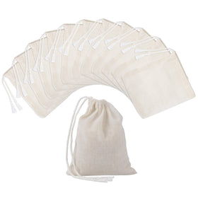 Pangda drawstring muslin bags shown for tea and spice storage.