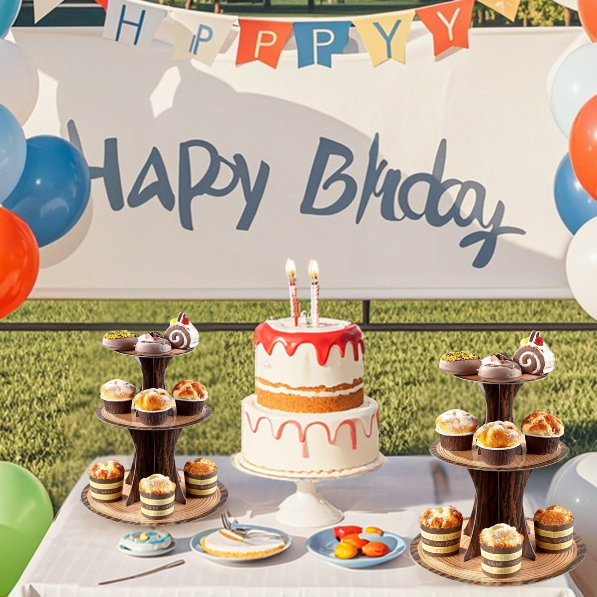 Pangu cardboard cupcake stand is lightweight yet sturdy for events