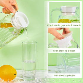 Panitay shatter-proof acrylic pitcher, safe for fridge storage.