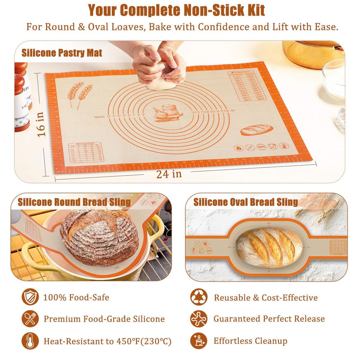 Panny silicone round sling to cradle dough during round proofing.
