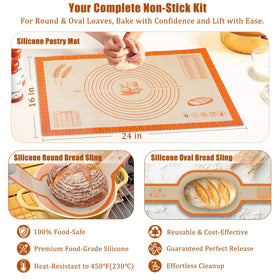 Panny silicone round sling to cradle dough during round proofing.