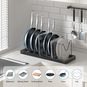 PanPanPal expandable length from 14.17 to 23.62 inches for flexible space