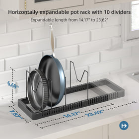 PanPanPal lid holder with deep U groove secures lids for easy retrieval