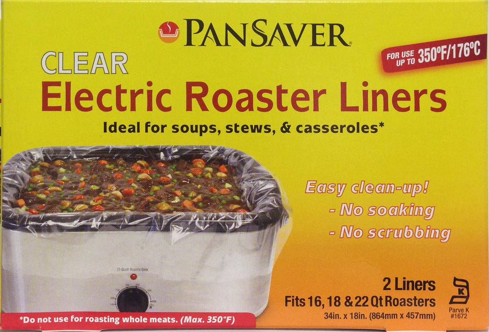 PanSaver Electric Roaster Liners for 16 qt keep the pan clean and simplify cleanup.