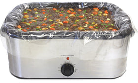 PanSaver Pack of 10 rectangular liners shown in packaging for quick swap and cleanup.