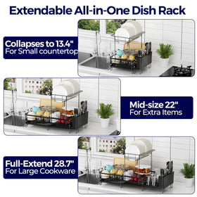 Pantasia dish rack expands to 22 inches for tighter kitchens.