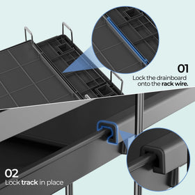 Pantasia dedicated slots for plates, bowls, and cups keep items tidy.