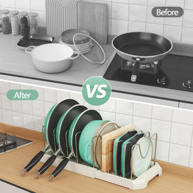 Pantasia lid rack keeps pot lids neatly organized and accessible.