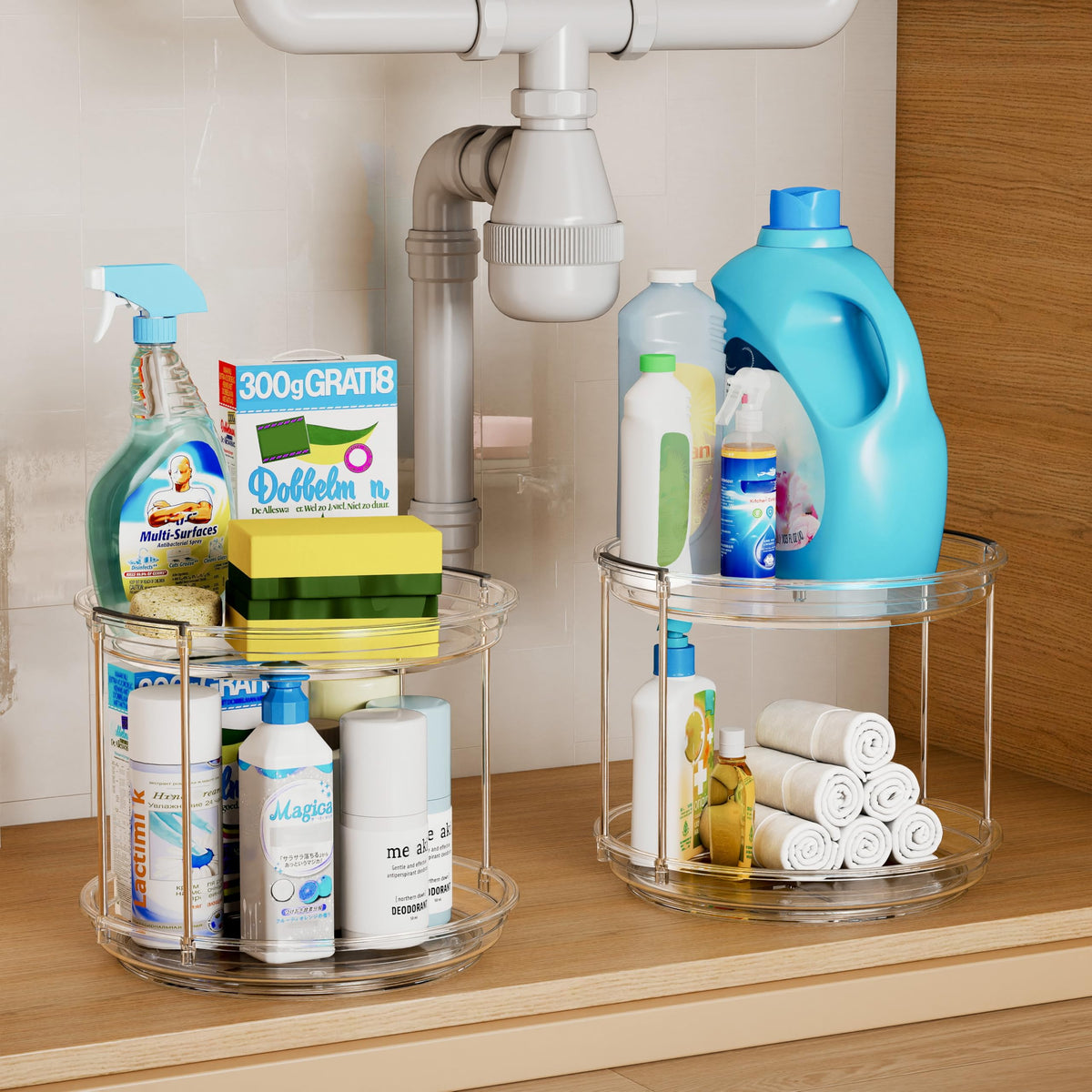 Pantasia raised edges prevent items from falling while turning.