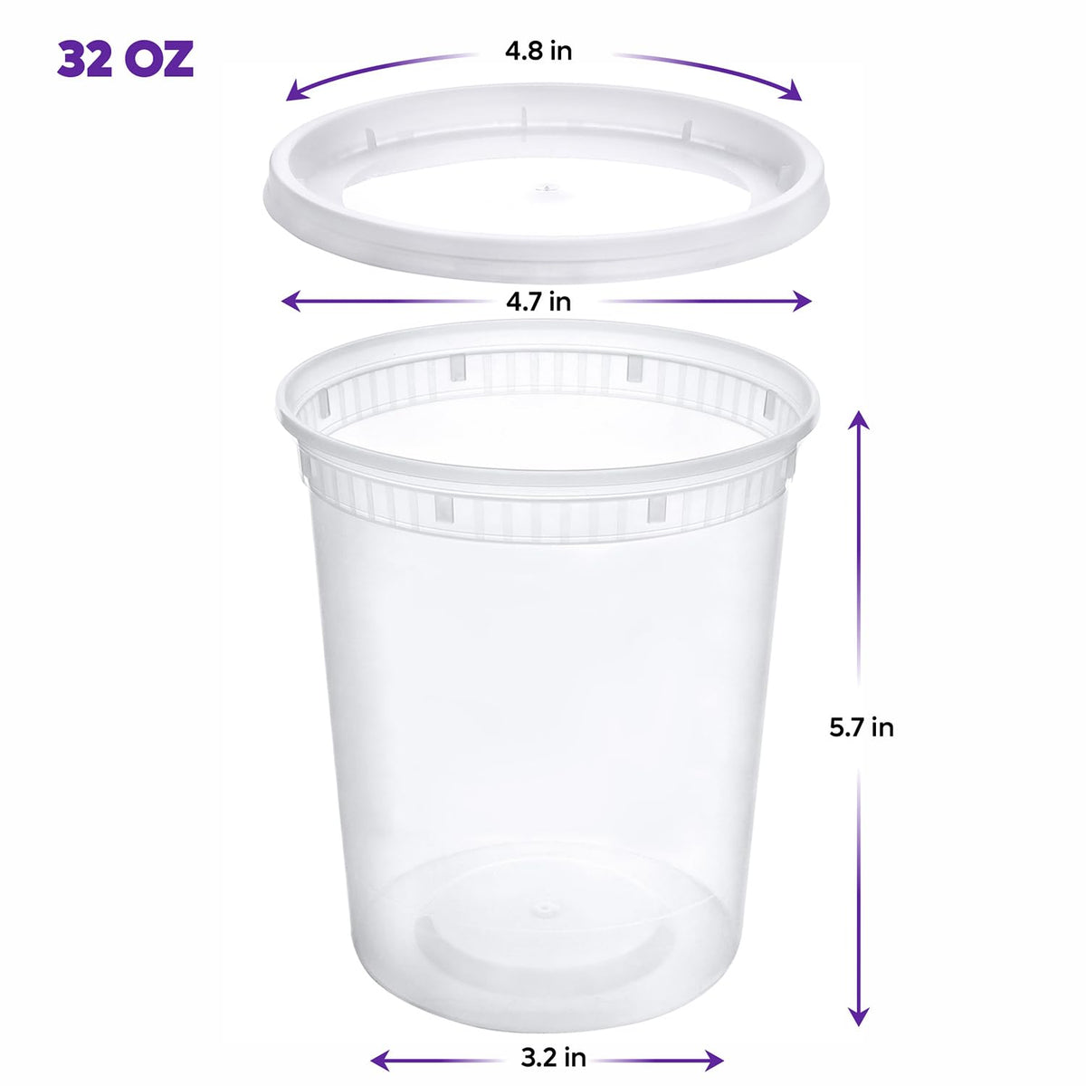 Pantry Value 32 oz deli container with airtight lids to prevent leaks during transport