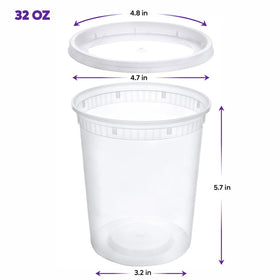 Pantry Value 32 oz deli container with airtight lids to prevent leaks during transport