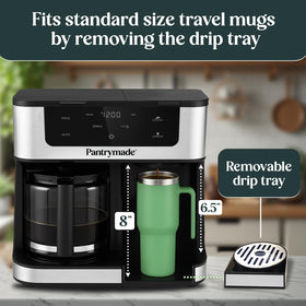 Pantrymade Dual Brew Coffee Maker 12-cup capacity for gatherings.