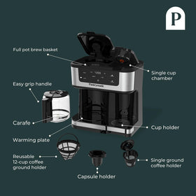Pantrymade Dual Brew Coffee Maker space-saving design for compact kitchens.