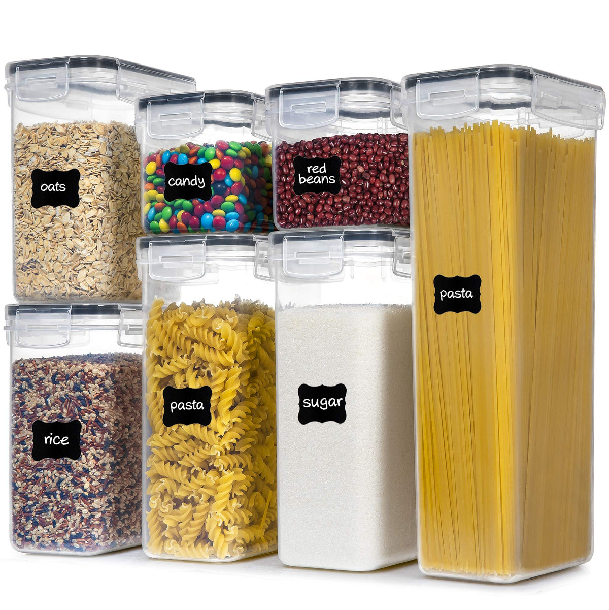 PANTRYSTAR tall airtight container with clear body for easy pantry organization