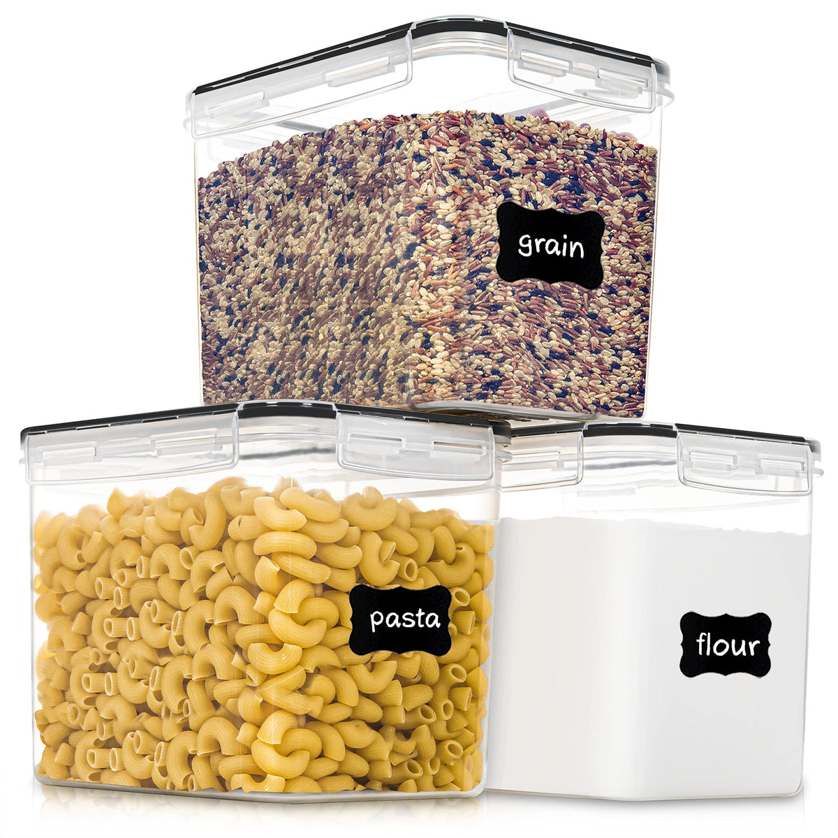 PANTRYSTAR medium storage containers with airtight lids keep flour fresh and visible