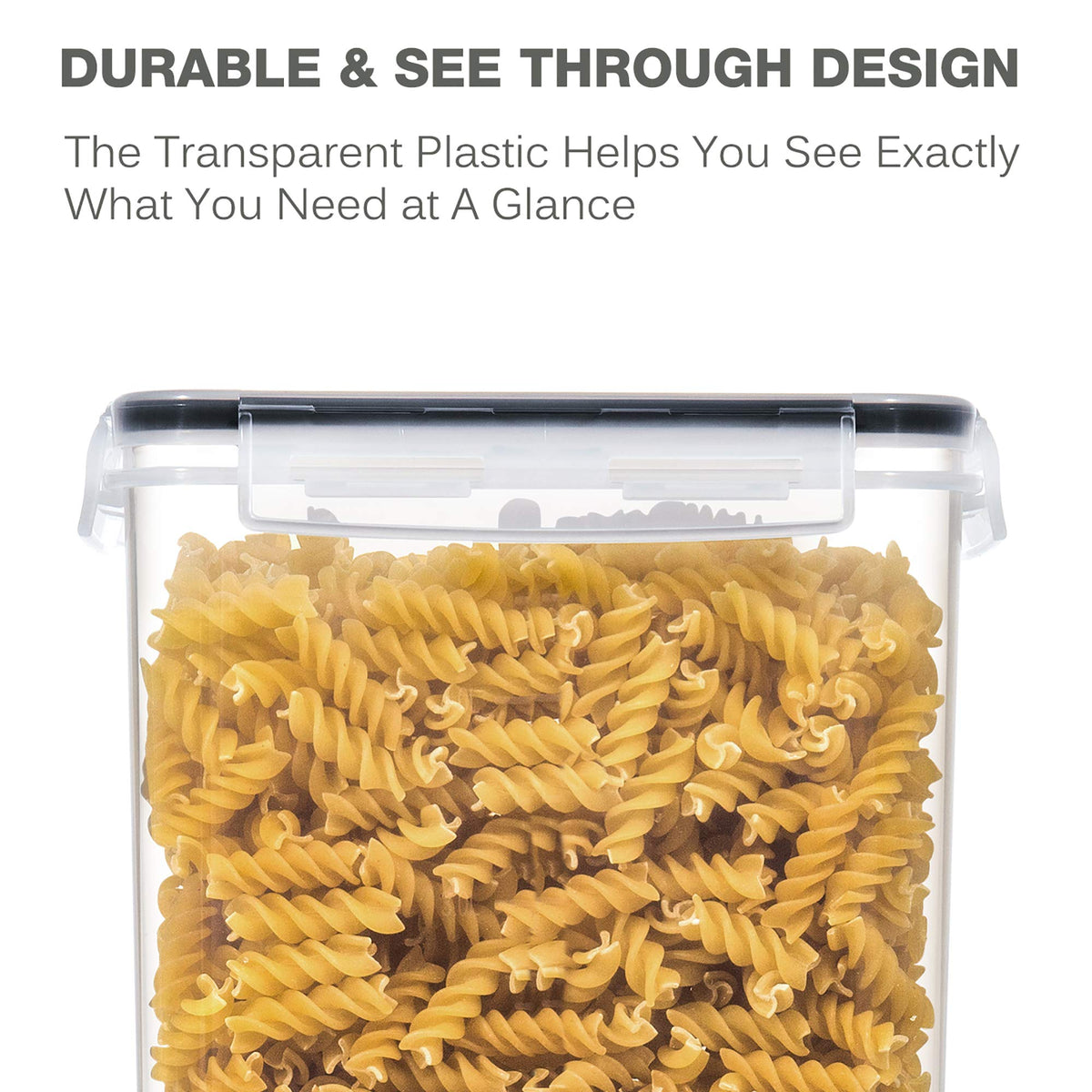 PANTRYSTAR side-locking lid preserves freshness by sealing against air