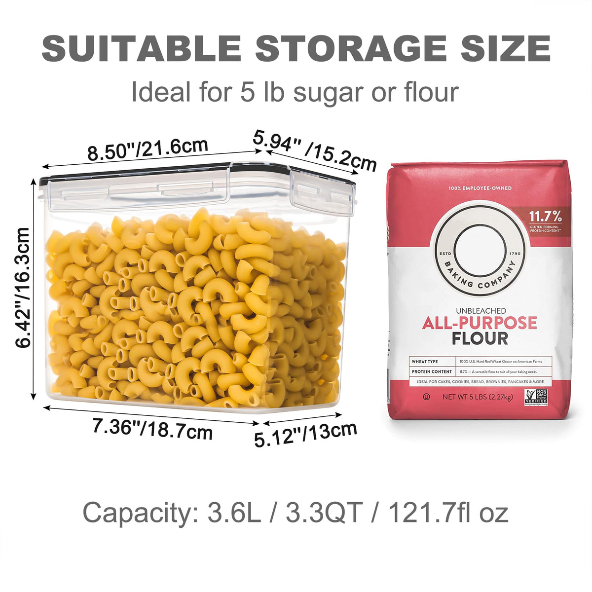 Transparent stackable containers maximize pantry space for beans and rice