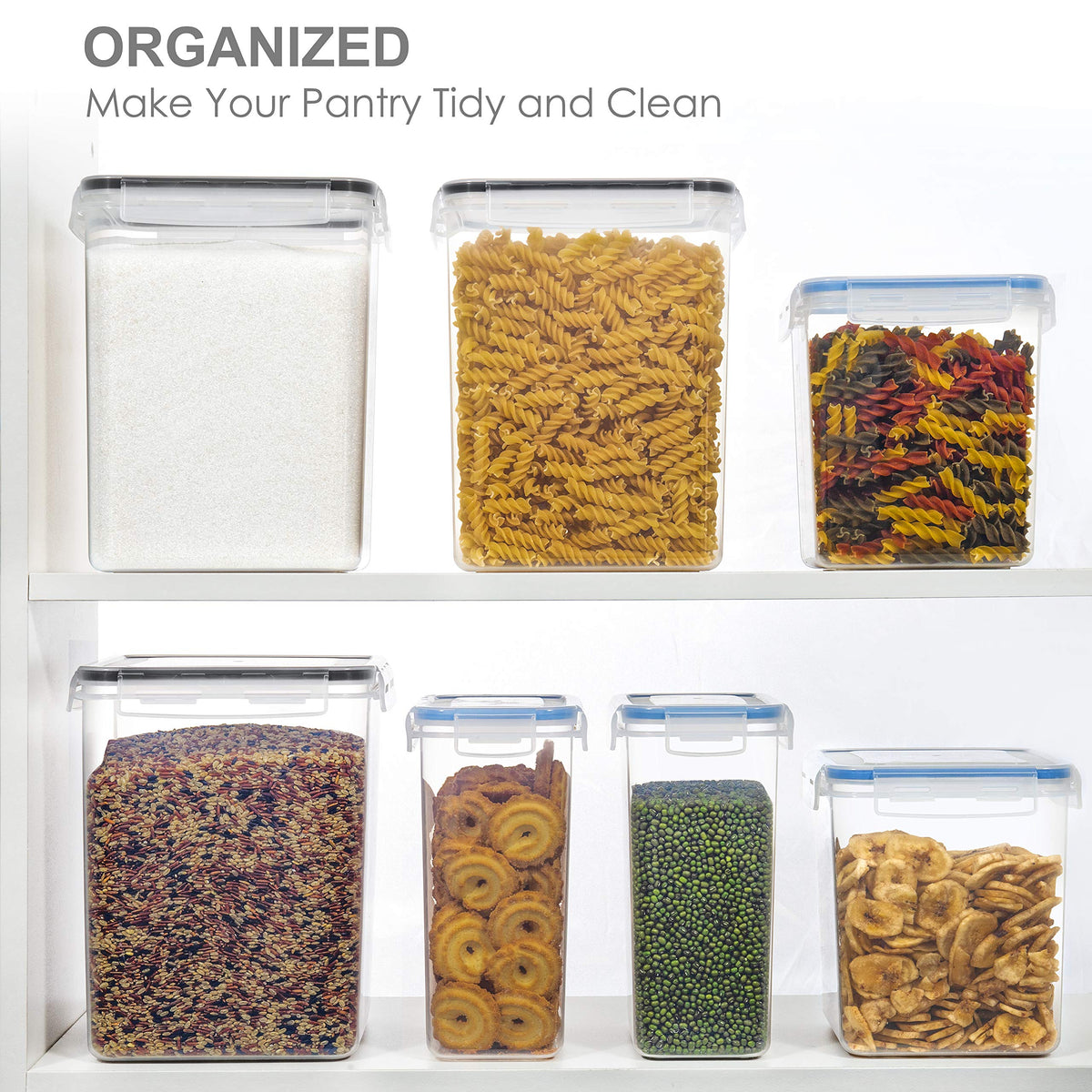 PANTRYSTAR clear containers show contents at a glance for quick planning