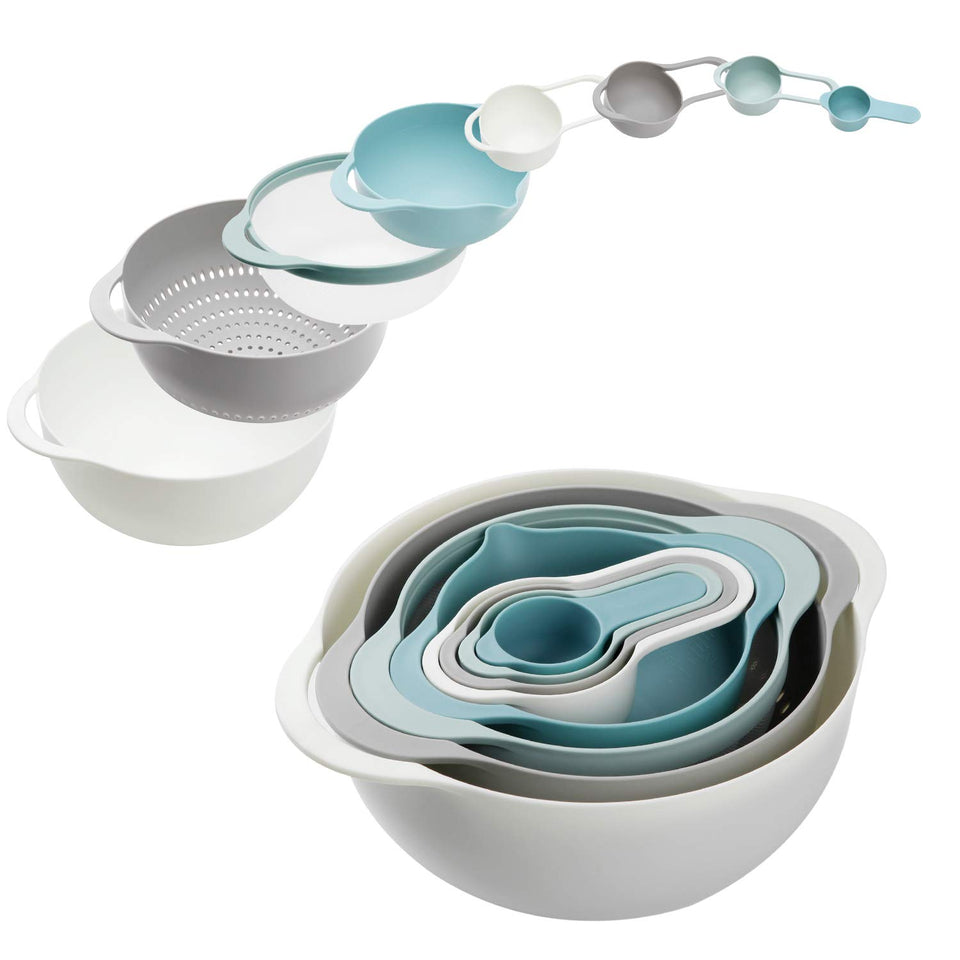 Pantula 8-piece nesting bowls save cabinet space and organize your kitchen efficiently.
