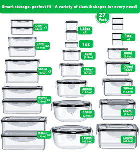 Panxenaulos 54-piece rectangular 34oz container keeps fridge portions tidy