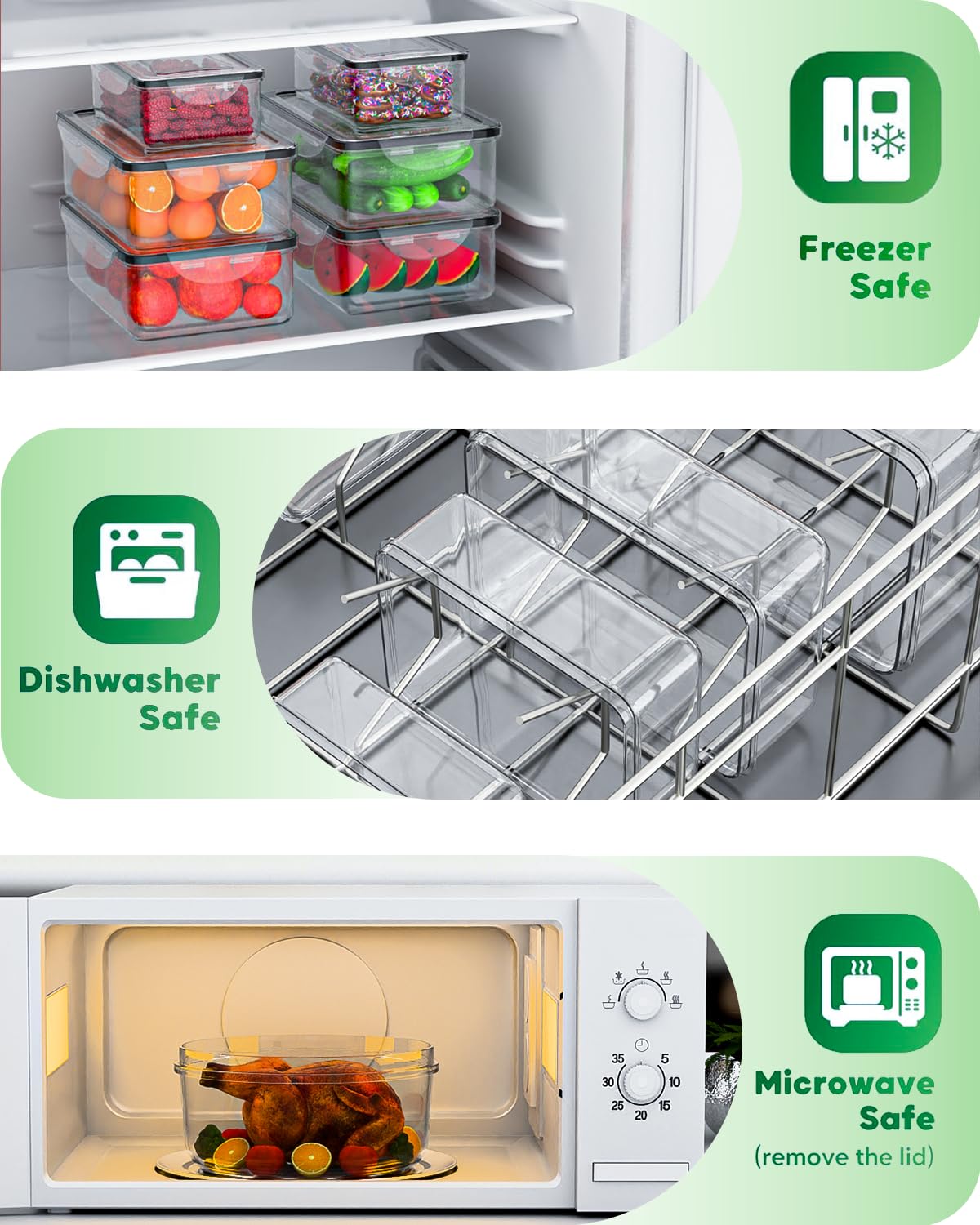 Panxenaulos stackable design enables neat pantry organization.