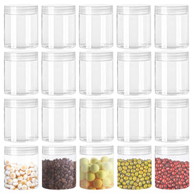 Panxxsen clear jars with lids for organized storage and labeling.